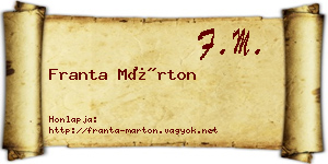 Franta Márton névjegykártya