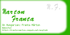 marton franta business card