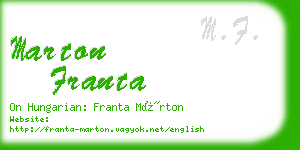 marton franta business card